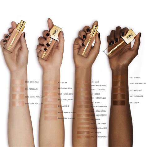 ysl all hours foundation swatches|YSL touche eclat foundation shades.